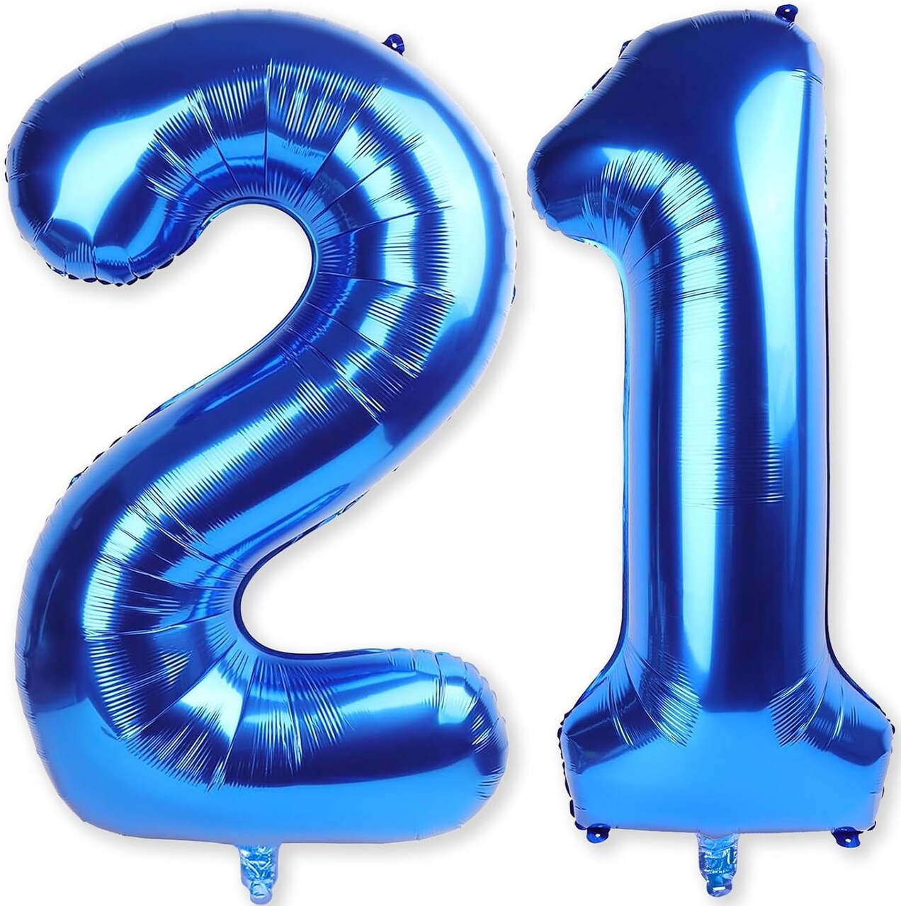 Navy Blue 21st Birthday Balloons for Him, 40 Inch Dark Royal Blue Foil 21 Balloon Numbers for Men (Dark Blue)